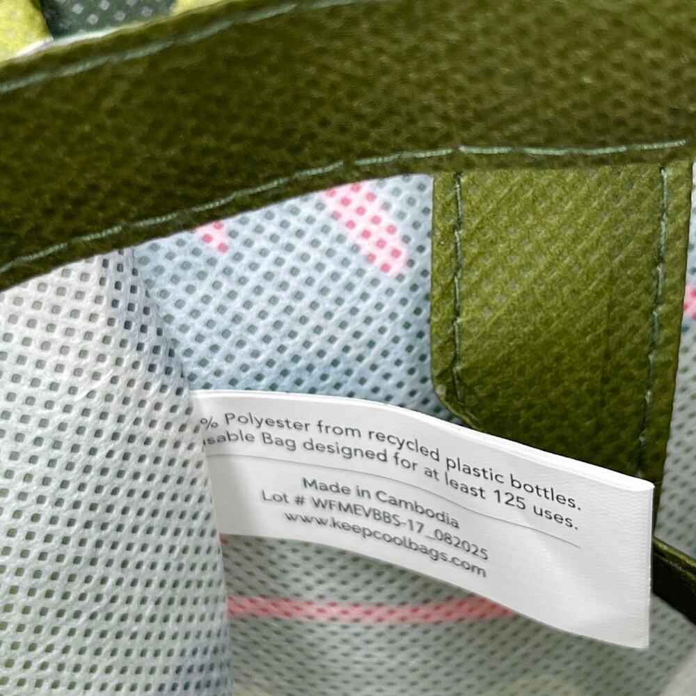 Whole Foods Market Mini Tote Reusable Shopping Bag — Green Garden Leaf Print NEW - Picture 15 of 16